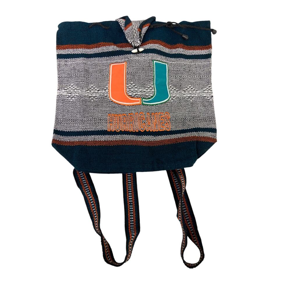 UM Miami Hurricanes Unisex Adult Knit Woven Carrying Bag Backpack Tote Bag